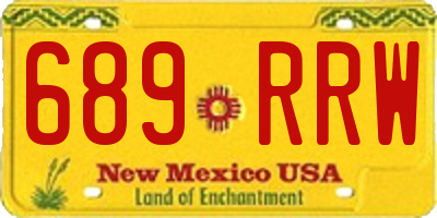 NM license plate 689RRW