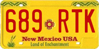 NM license plate 689RTK