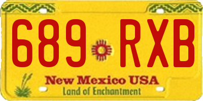 NM license plate 689RXB