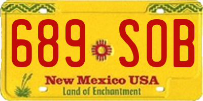 NM license plate 689SOB