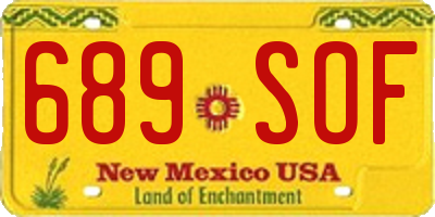 NM license plate 689SOF