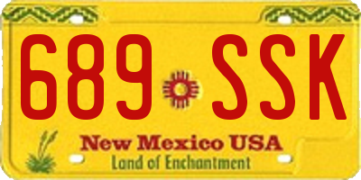NM license plate 689SSK