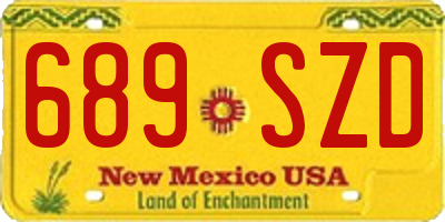 NM license plate 689SZD