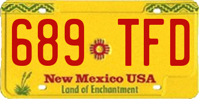 NM license plate 689TFD