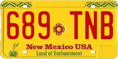 NM license plate 689TNB