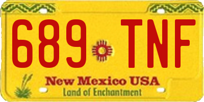 NM license plate 689TNF