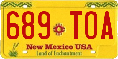 NM license plate 689TOA
