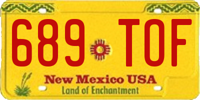 NM license plate 689TOF