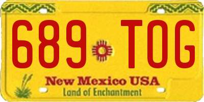 NM license plate 689TOG