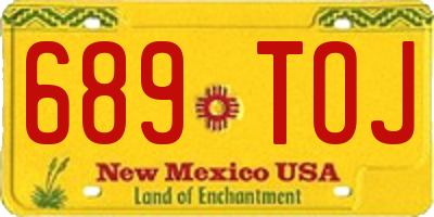 NM license plate 689TOJ