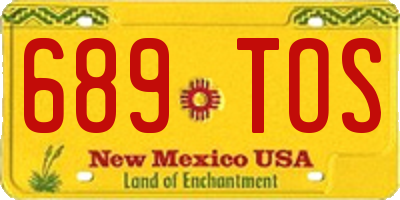 NM license plate 689TOS