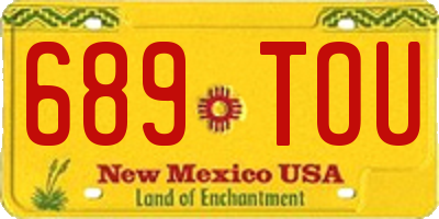 NM license plate 689TOU