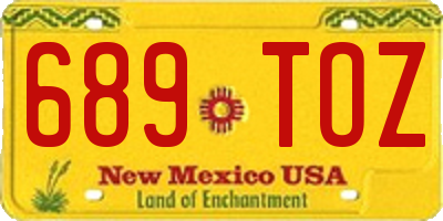 NM license plate 689TOZ