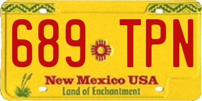 NM license plate 689TPN