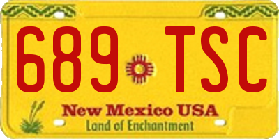 NM license plate 689TSC