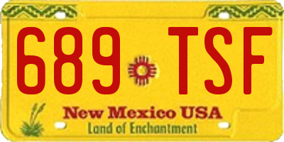 NM license plate 689TSF