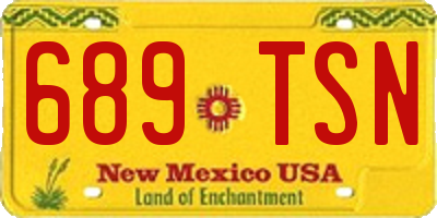 NM license plate 689TSN