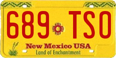 NM license plate 689TSO