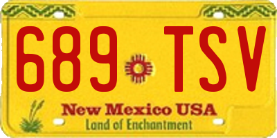 NM license plate 689TSV
