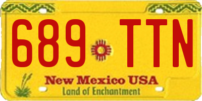 NM license plate 689TTN