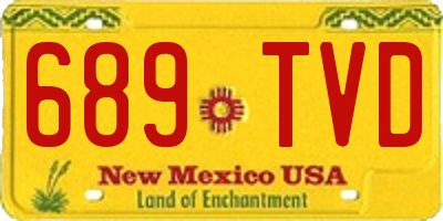 NM license plate 689TVD