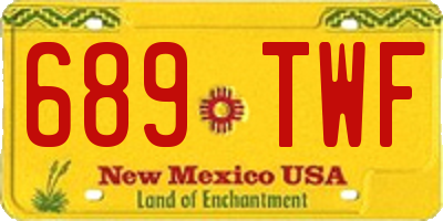 NM license plate 689TWF