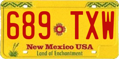 NM license plate 689TXW