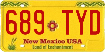 NM license plate 689TYD
