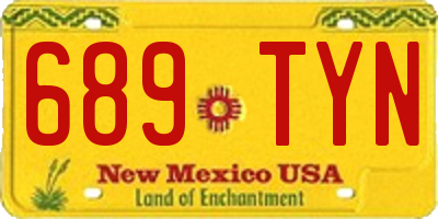 NM license plate 689TYN