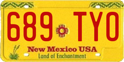 NM license plate 689TYO