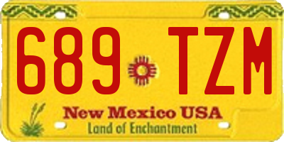 NM license plate 689TZM