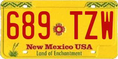 NM license plate 689TZW