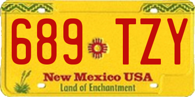 NM license plate 689TZY