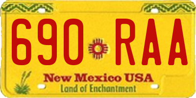 NM license plate 690RAA