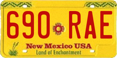 NM license plate 690RAE