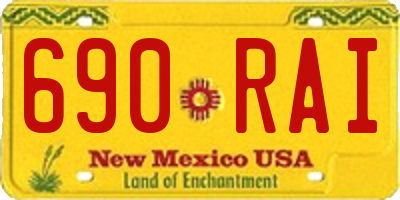 NM license plate 690RAI