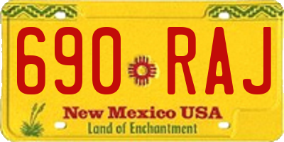 NM license plate 690RAJ