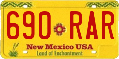 NM license plate 690RAR