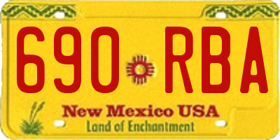 NM license plate 690RBA