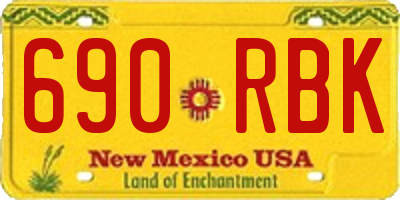 NM license plate 690RBK