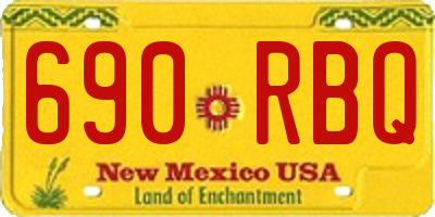 NM license plate 690RBQ