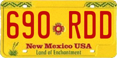 NM license plate 690RDD