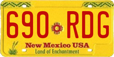 NM license plate 690RDG