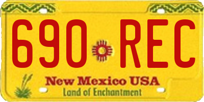 NM license plate 690REC