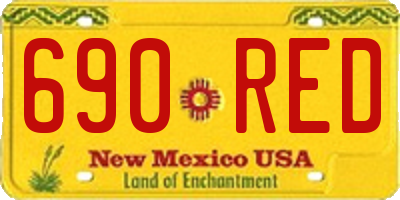 NM license plate 690RED