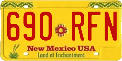 NM license plate 690RFN