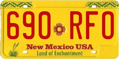 NM license plate 690RFO