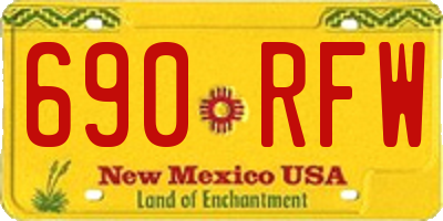 NM license plate 690RFW
