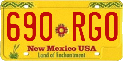 NM license plate 690RGO