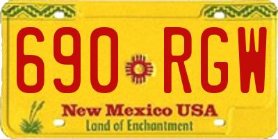 NM license plate 690RGW